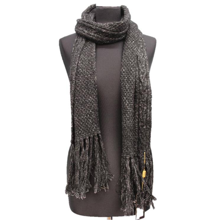 Cable Knit Boucle Tweed Scarf - Charcoal Grey - Scarf - La Fiorentina '1559172