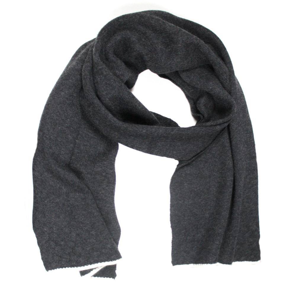Cable Knit Cashmere Blend Scarf - Black/Ivory - Scarf - La Fiorentina 14WTY092S