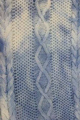 Cable Knit Tie-Dye Scarf - Blue - Scarf - La Fiorentina WXB008