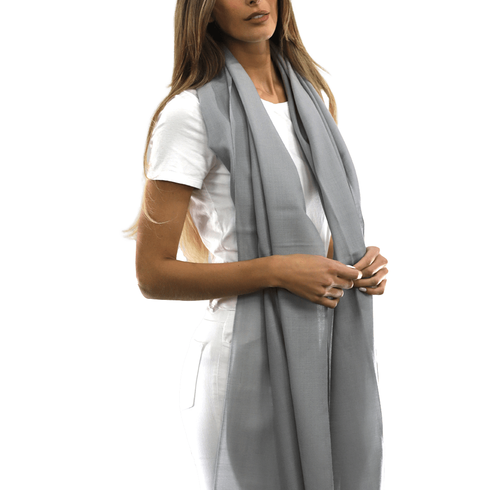 Casual Pashmina with eyelash Fringes - Grey - Pashmina - La Fiorentina FIORE18_GREY
