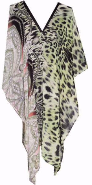 Cheetah Beach Cover Up - Green/Grey - Beach Cover up - La Fiorentina PS-1332F