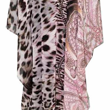 Cheetah Beach Cover up - Beach Cover up - La Fiorentina, Black/Pink PS-1332F