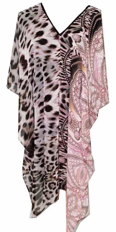 Cheetah Beach Cover up - Beach Cover up - La Fiorentina, Black/Pink PS-1332F