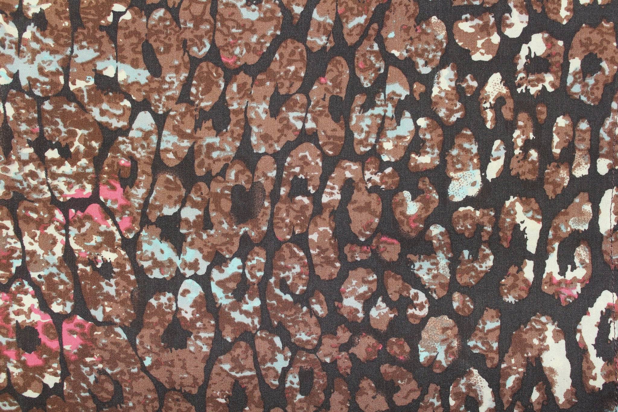 Cheetah Print Kimono/Vest - Brown - Wrap - La Fiorentina RYS143518-BROWNMULTI