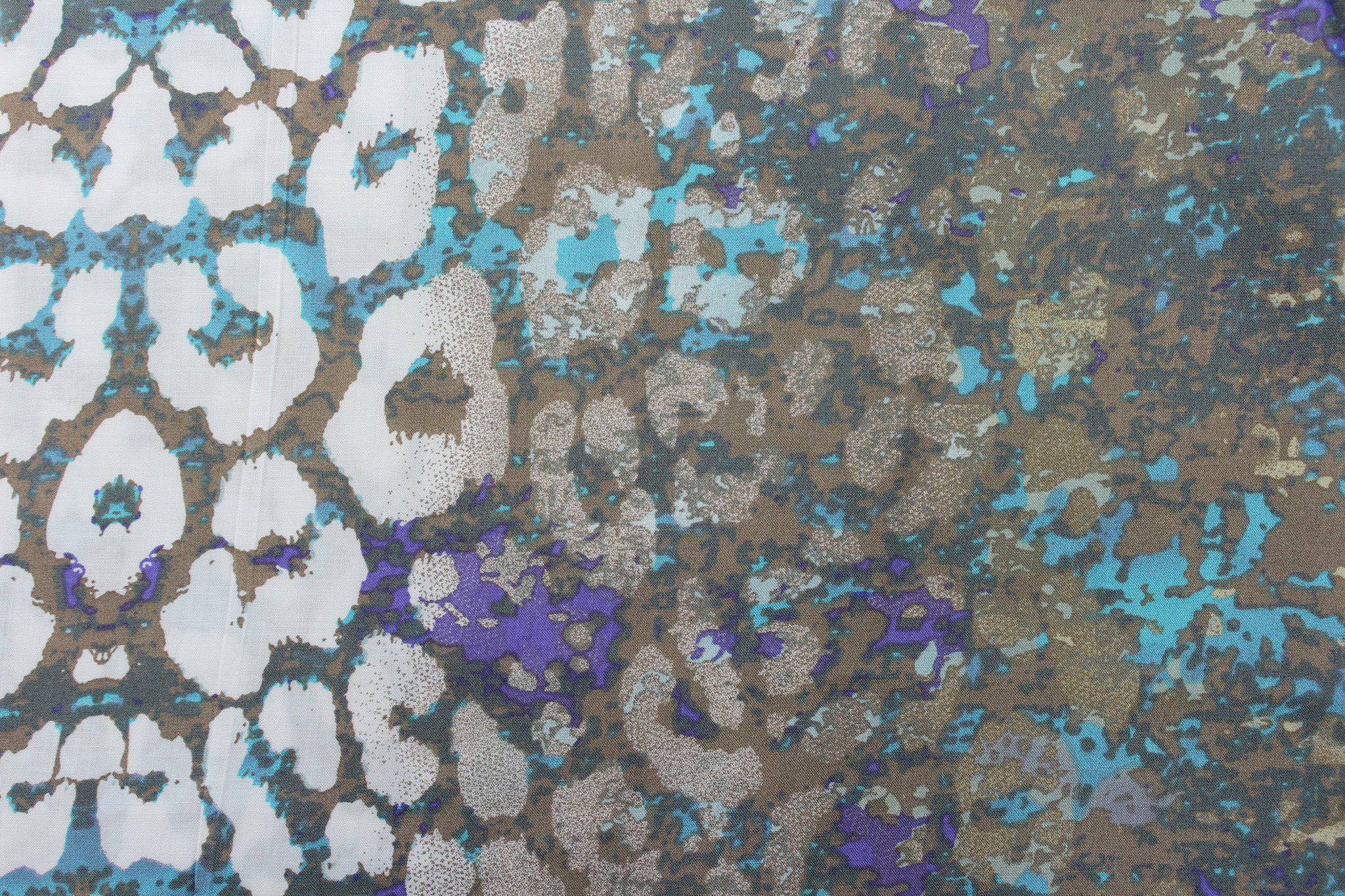 Cheetah Print Kimono/Vest - Turquoise - Wrap - La Fiorentina RYS143518-CHEETAH