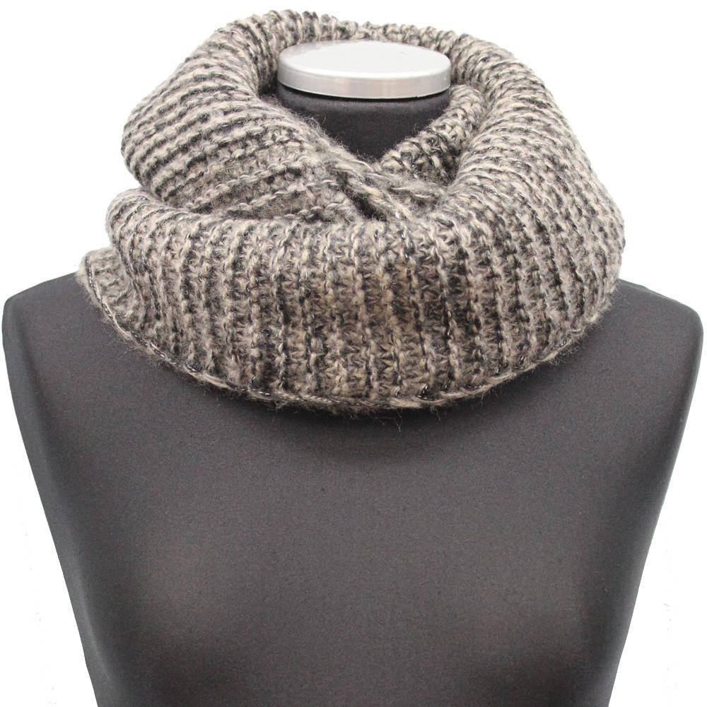 Chunky Knit Infinity Muffler - Black - Muffler - La Fiorentina '320705