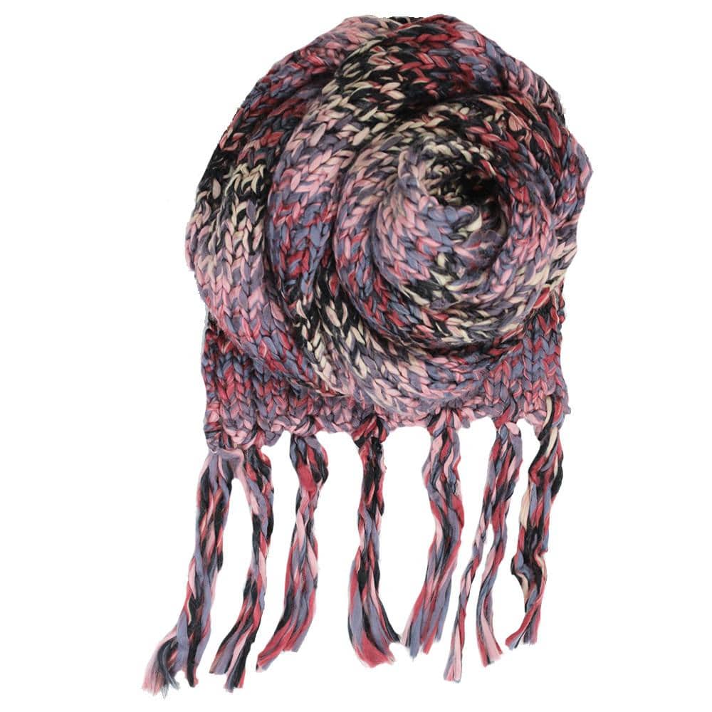 Chunky Marbled Knit Fringe Muffler - Multicolor - Muffler - La Fiorentina NFCHUNK