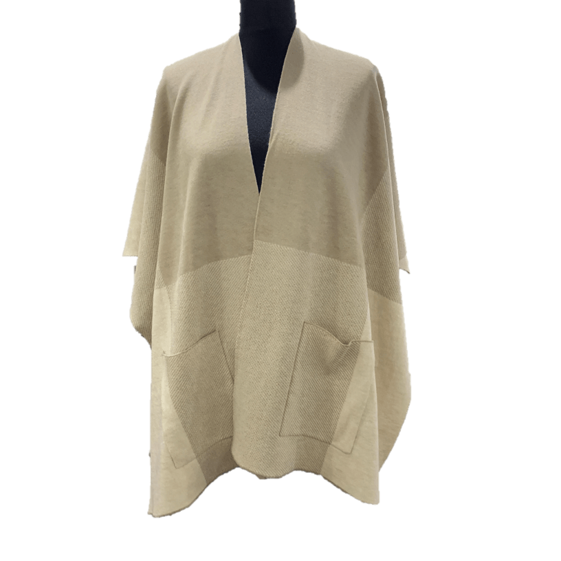 Color Block Ruana - Ruana - La Fiorentina, Black/Grey Y16130_2