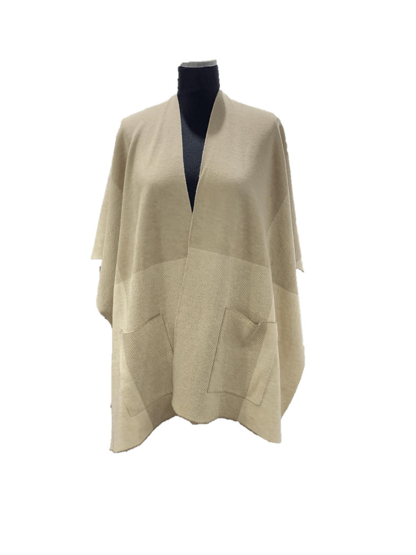 Color Block Ruana - Ruana - La Fiorentina, Black/Grey Y16130_2