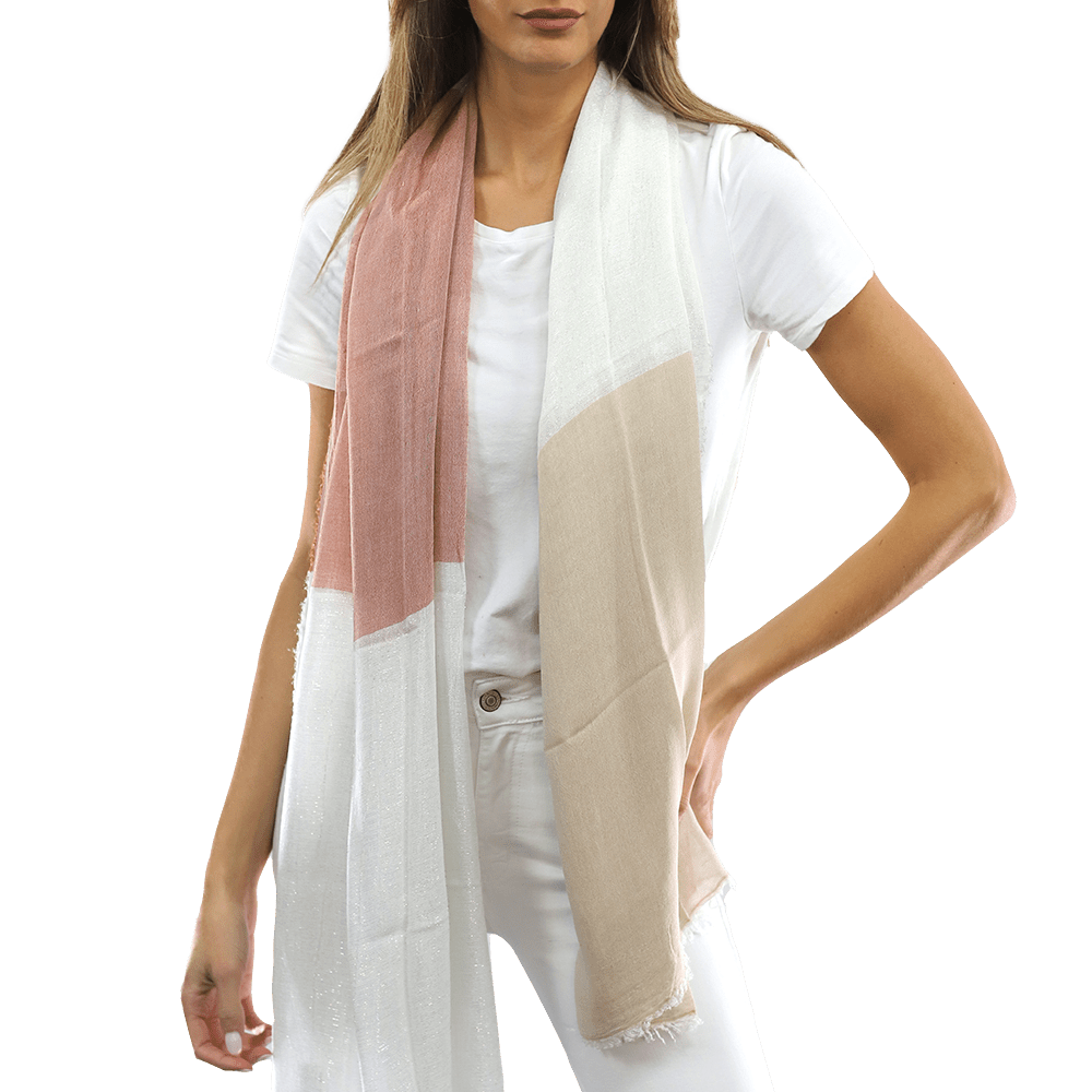 Color Block Scarf with Lurex - Scarf - La Fiorentina ART STOLA OLIMPIA