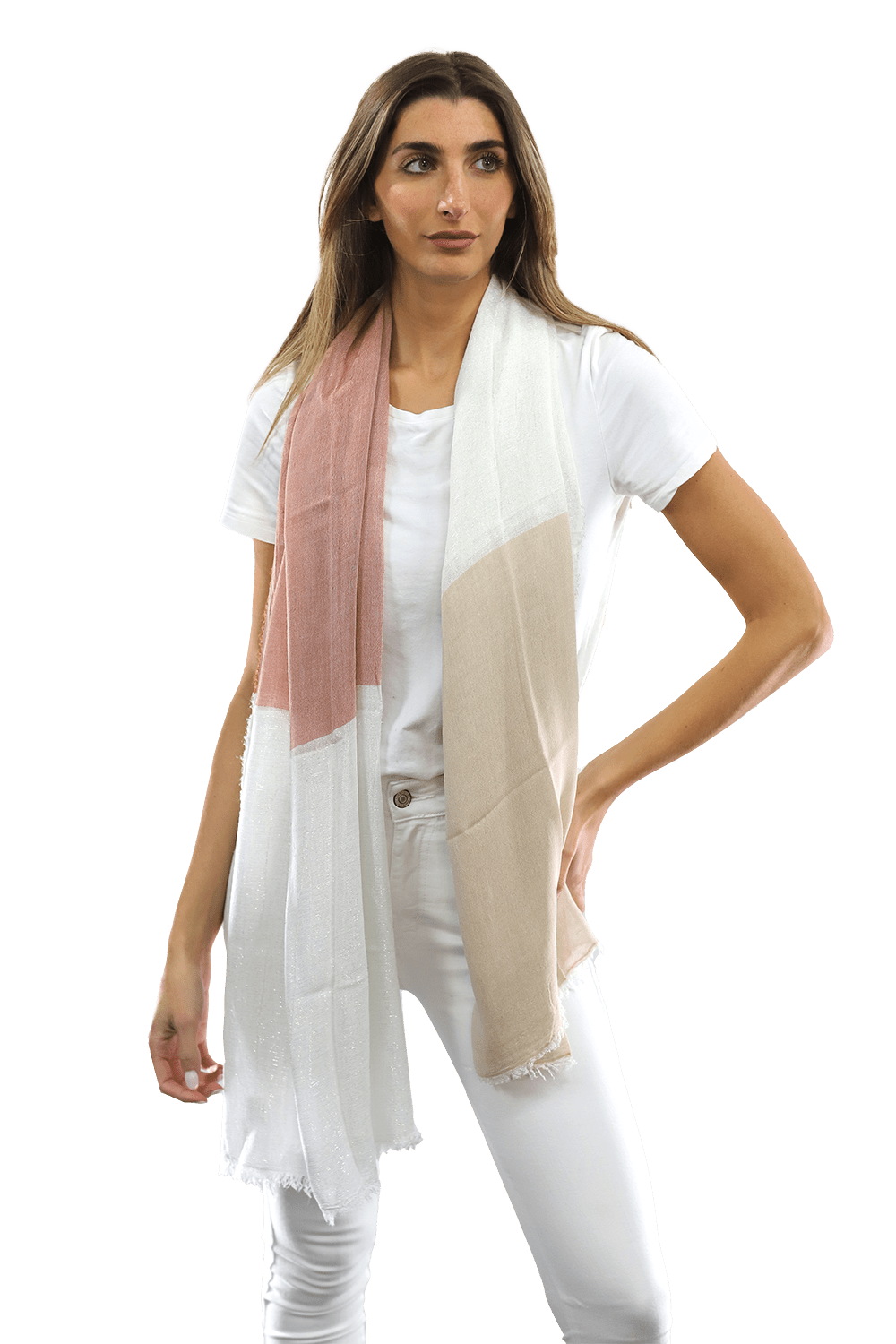 Color Block Scarf with Lurex - Scarf - La Fiorentina ART STOLA OLIMPIA