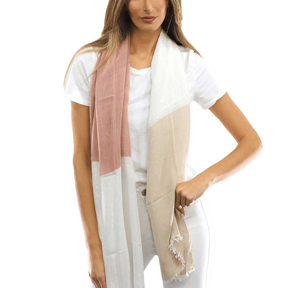 Color Block Scarf with Lurex - Scarf - La Fiorentina ART STOLA OLIMPIA