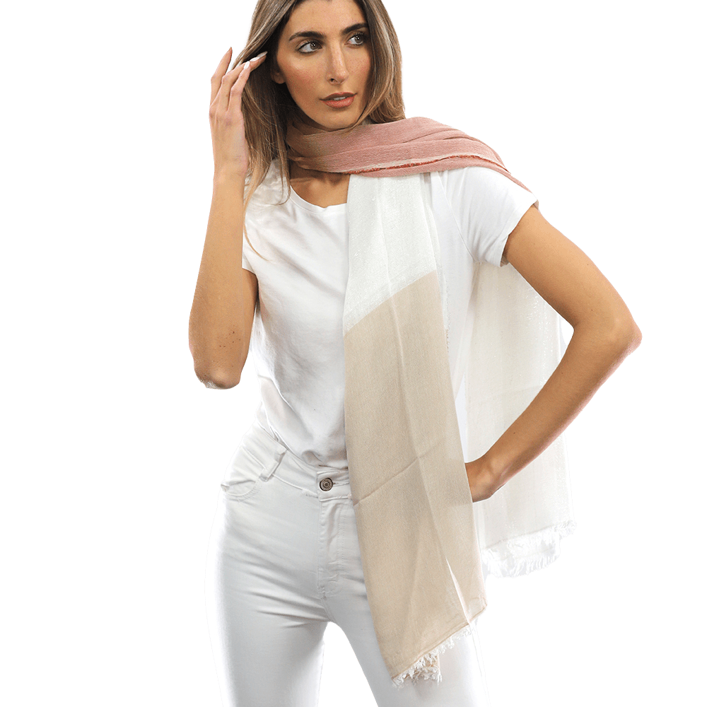 Color Block Scarf with Lurex - Scarf - La Fiorentina ART STOLA OLIMPIA