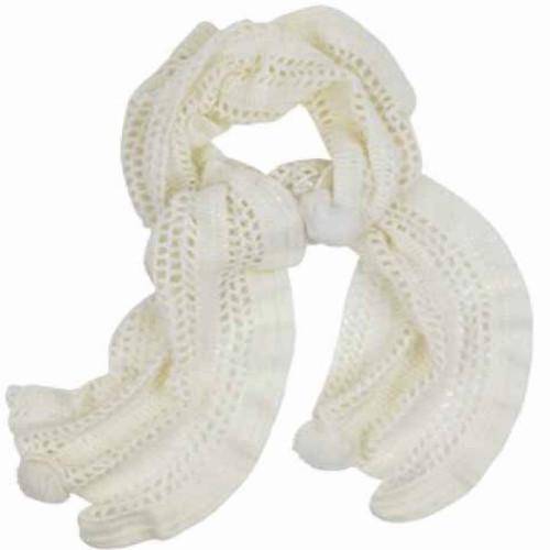 Crochet & Rabbit Fur Scarf - Ivory - La Fiorentina '605609
