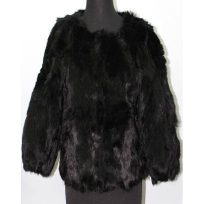 Cropped Fur Jacket- Black - Coat - La Fiorentina YZY-1606