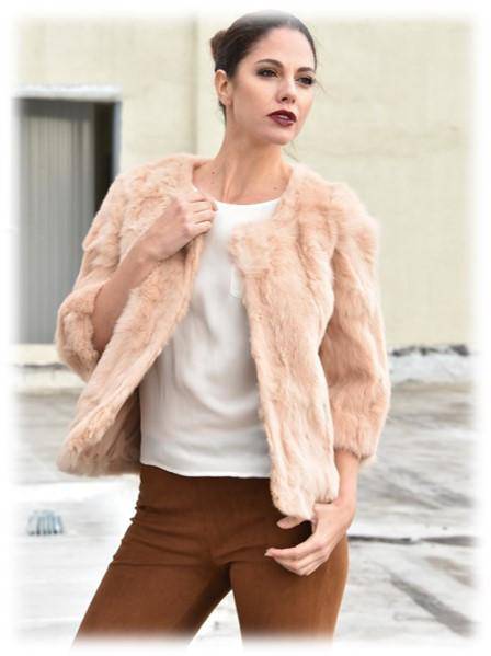 Cropped Fur Jacket- Camel - Coat - La Fiorentina YZY-1606