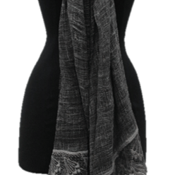 Crotchet Lace Trim Scarf - Black - Scarf - La Fiorentina  LP-019