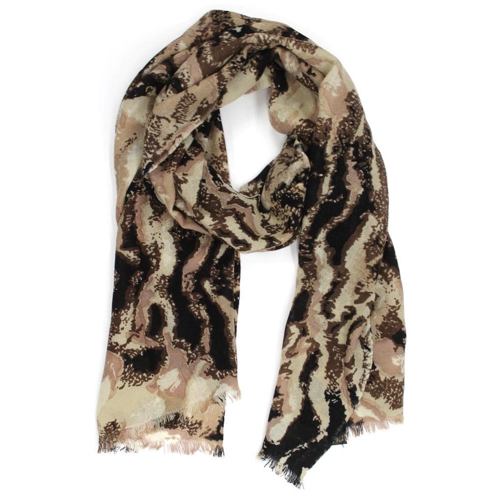 Deer Print Scarf - Brown Combo - Scarf - La Fiorentina DEER PRINT