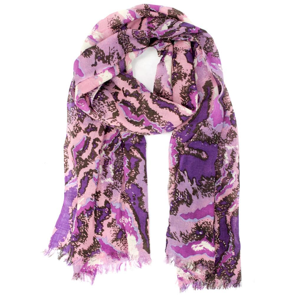 Deer Print Scarf - Purple Combo - Scarf - La Fiorentina DEER PRINT