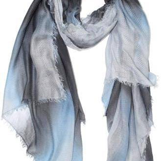 Delicate Striped Modal Scarf - Grey/Blue - Scarf - La Fiorentina '3164