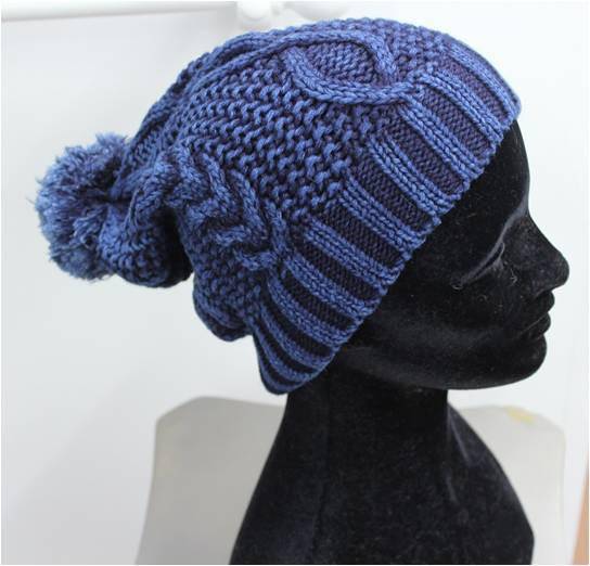 Cable Knit Scarf & Hat Set - Denim - Scarf - La Fiorentina