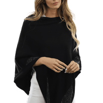 Embellished Poncho - Poncho - La Fiorentina, Black BE805-B -2