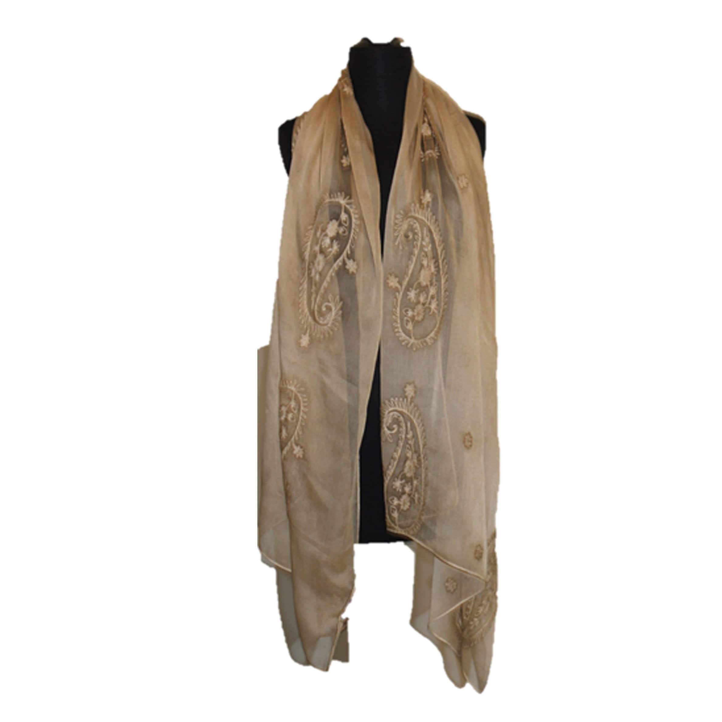 Embroidery scarves- Camel - Scarf - La Fiorentina HH01