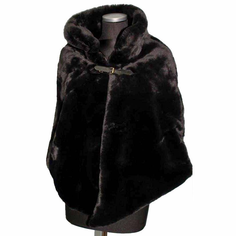 Faux Fur Capelette with  Buckle TINA-82
