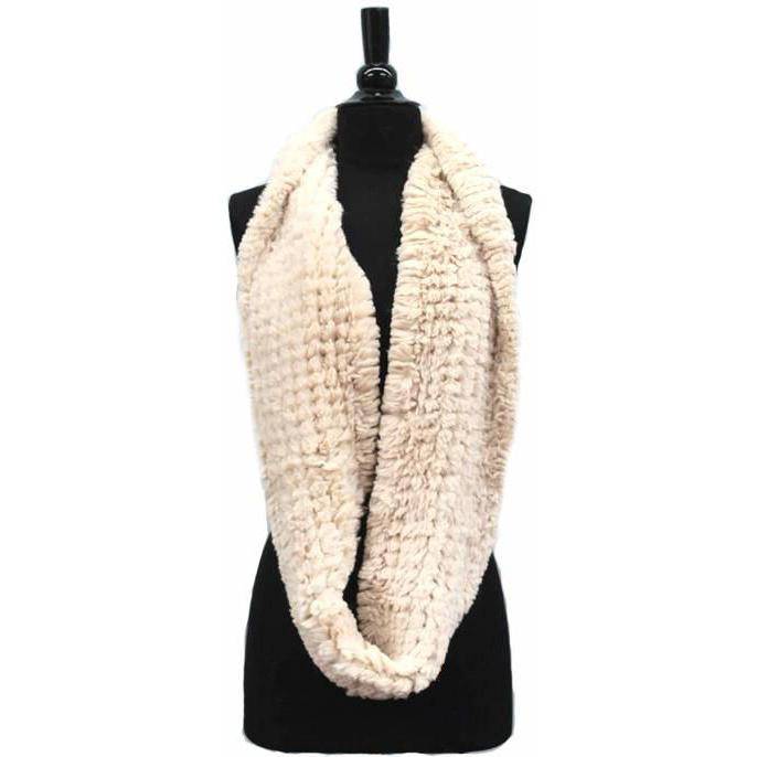 La Fiorentina Faux Fur Infinity Scarf - Beige SH-432