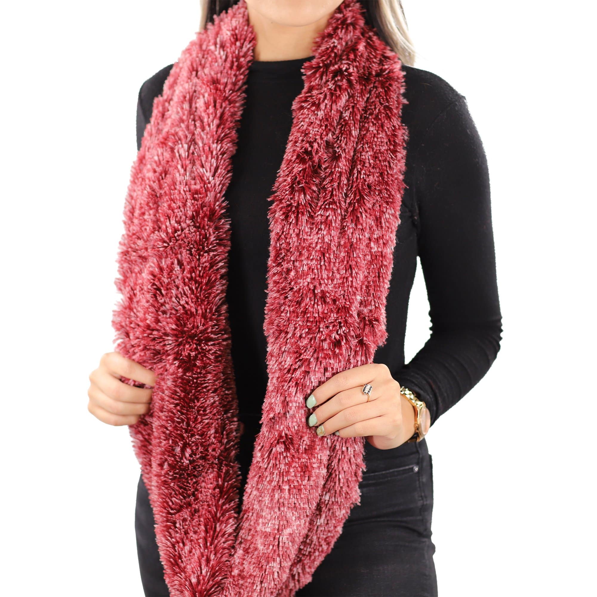 Faux Fur Neck Scarf - Pink - Scarf - La Fiorentina ZS-16E102102-1