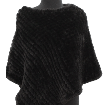 Faux Fur Poncho - Poncho - La Fiorentina, Black '632567