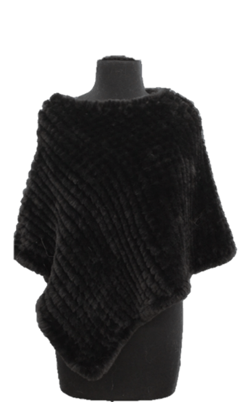 Faux Fur Poncho - Poncho - La Fiorentina, Black '632567