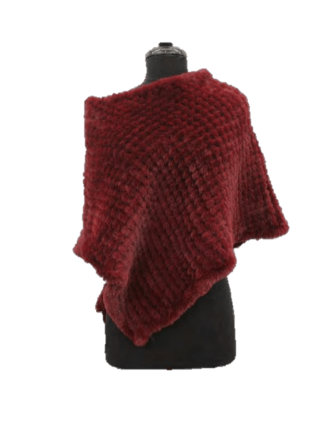 Faux Fur Poncho - Poncho - La Fiorentina, Wine 632567-navy