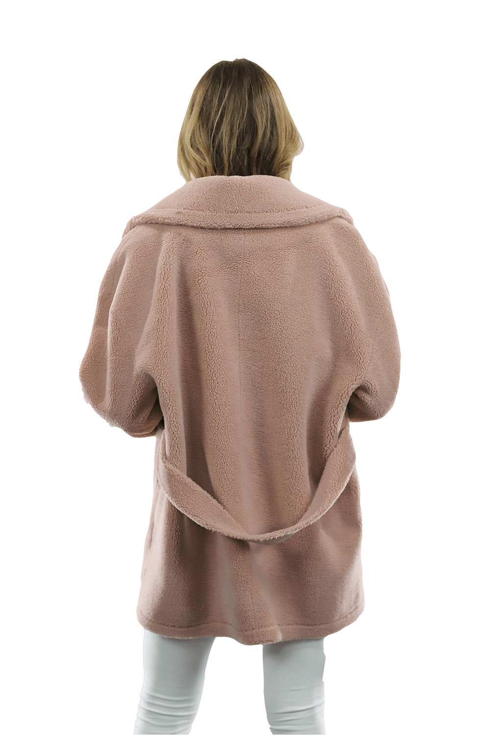 Faux Fur Teddy Coat - Pink - Coat - La Fiorentina FAUX210_PINK