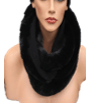 Faux Fur Trim Infinity Scarf - Infinity Scarf - La Fiorentina, Black IMG0132-FAUX -3