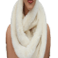 Faux Fur Trim Infinity Scarf - Infinity Scarf - La Fiorentina, Ivory IMG0132-FAUX -5