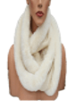 Faux Fur Trim Infinity Scarf - Infinity Scarf - La Fiorentina, Ivory IMG0132-FAUX -5