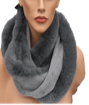 Faux Fur Trim Infinity Scarf - Infinity Scarf - La Fiorentina, Grey IMG0132-FAUX -4
