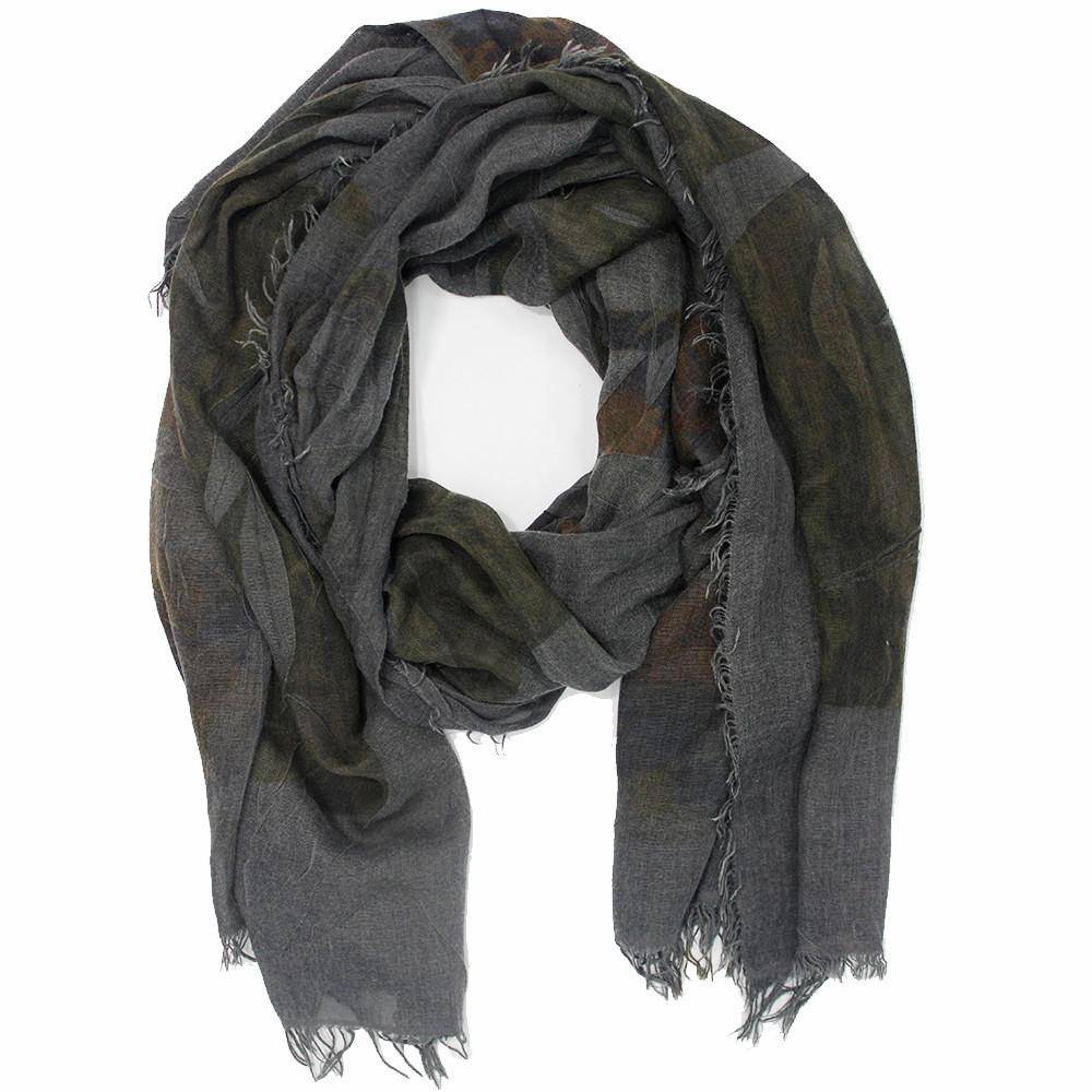 Floral & Animal Print Scarf - Dark Grey - Scarf - La Fiorentina DIS_1001
