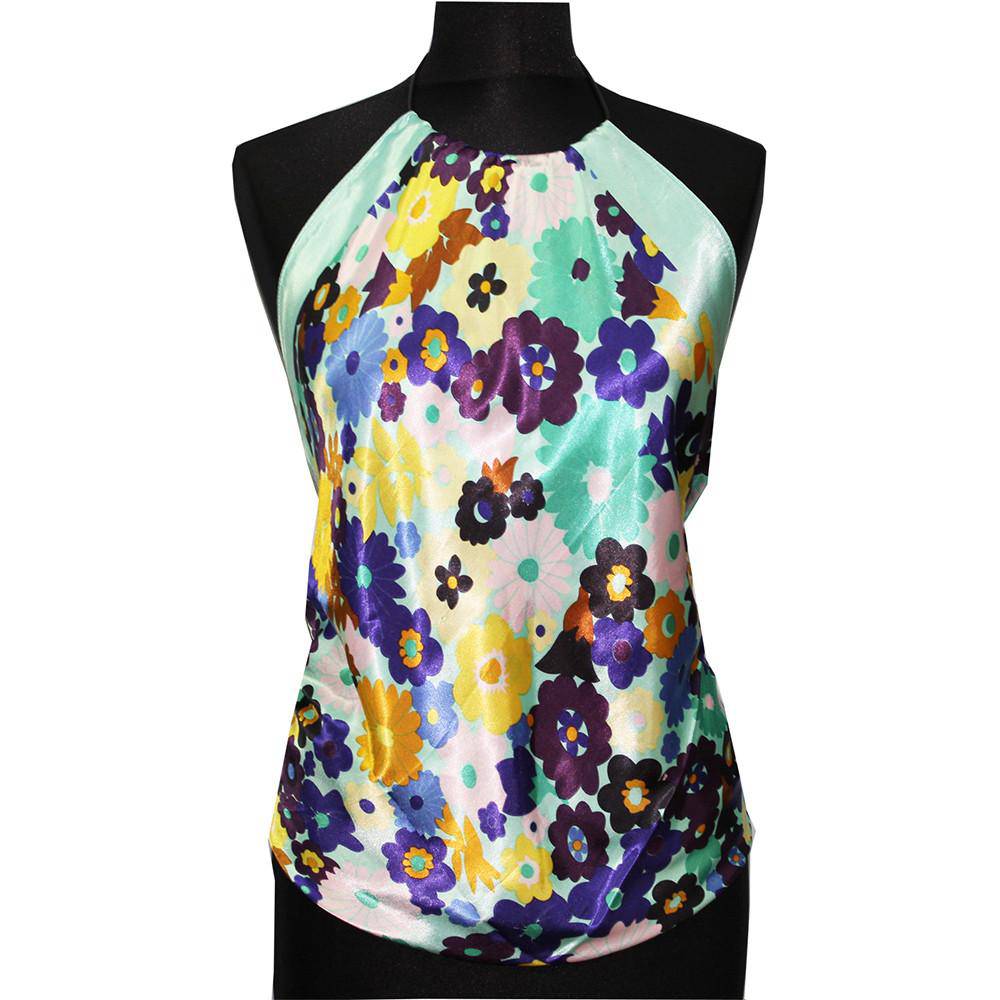 Floral Halter Top Scarf - Light Green - Halter Top - La Fiorentina PS-1203