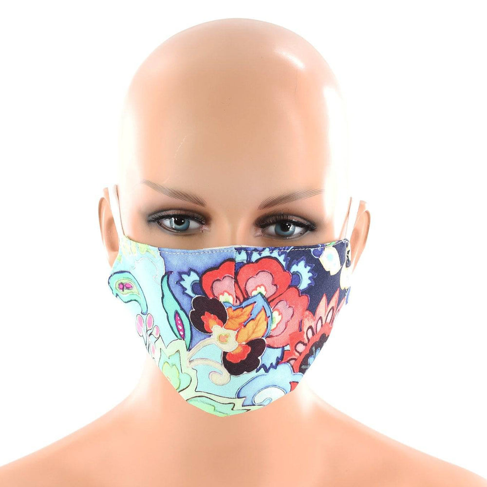 Floral Mint Print Face Mask - face-mask - La Fiorentina MASK#16