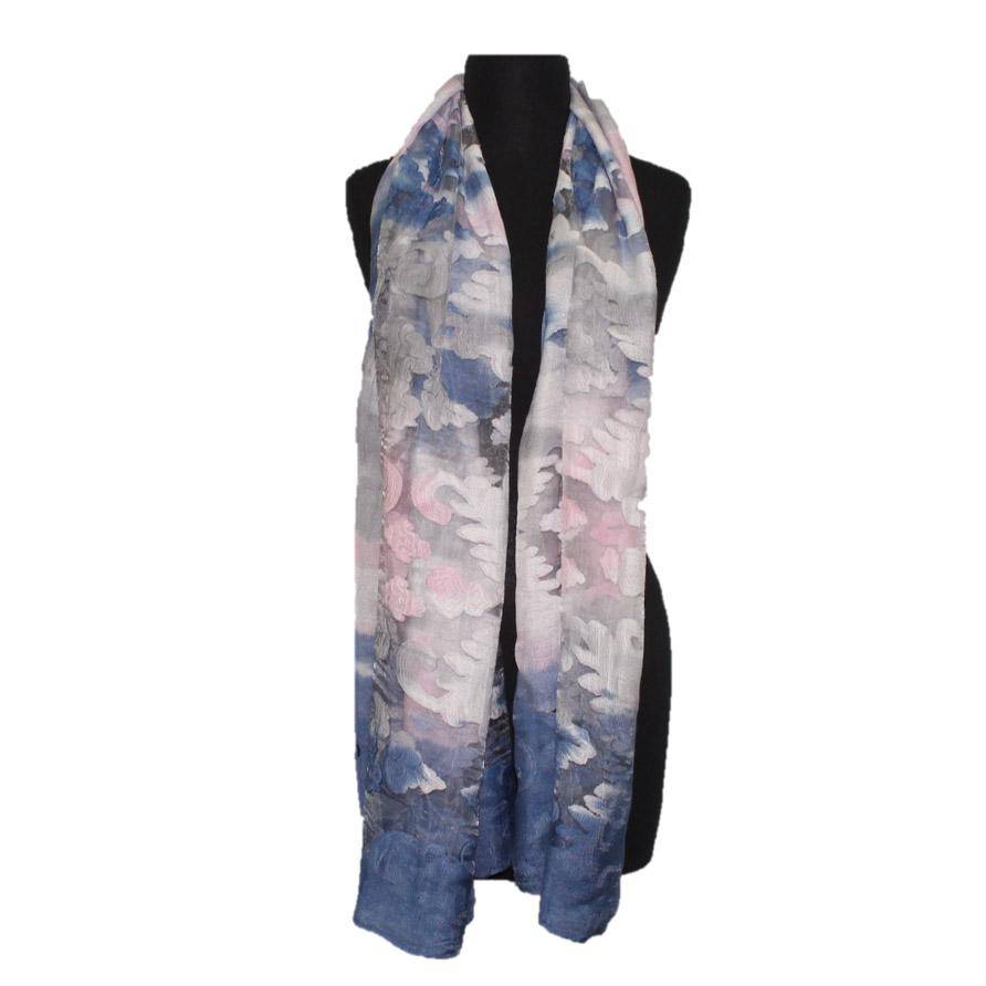 Floral Printed Scarf - Scarf - La Fiorentina, Blue SPRING COLOR-01