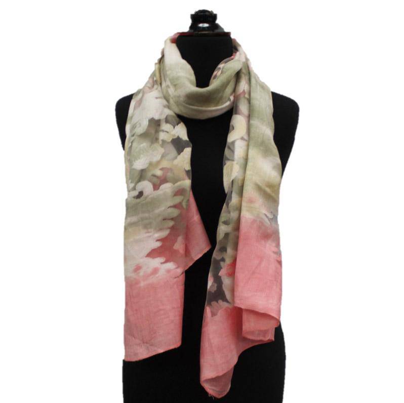 Floral Printed Scarf - Scarf - La Fiorentina, Pink SPRING COLOR-01
