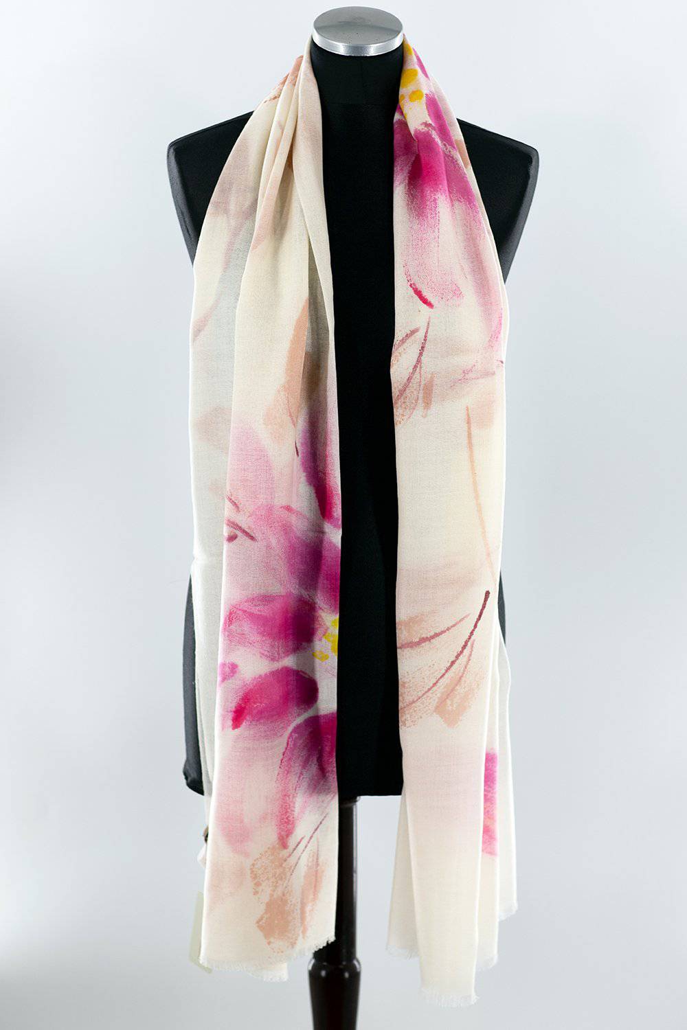 Flower Printed Scarf - Coral/Ivory - Scarf - La Fiorentina XCHP10032