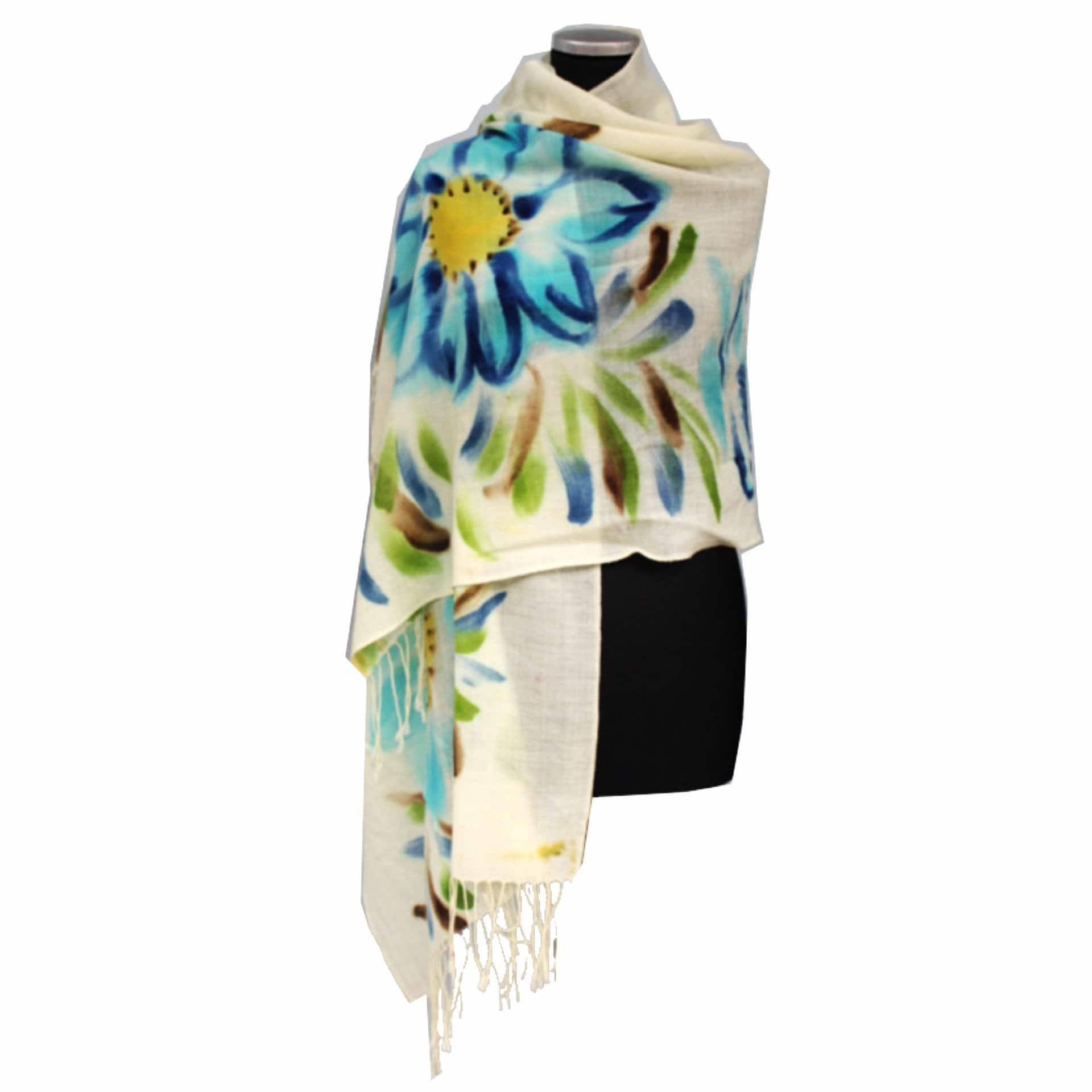 Flower printed Scarf-Turquoise - Scarf - La Fiorentina FLOW-001