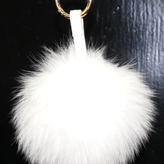 Fox Fur Key Chain - Key Chain - La Fiorentina, White KEYF006