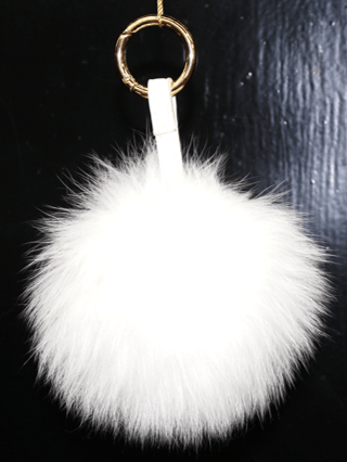Fox Fur Key Chain - Key Chain - La Fiorentina, White KEYF006