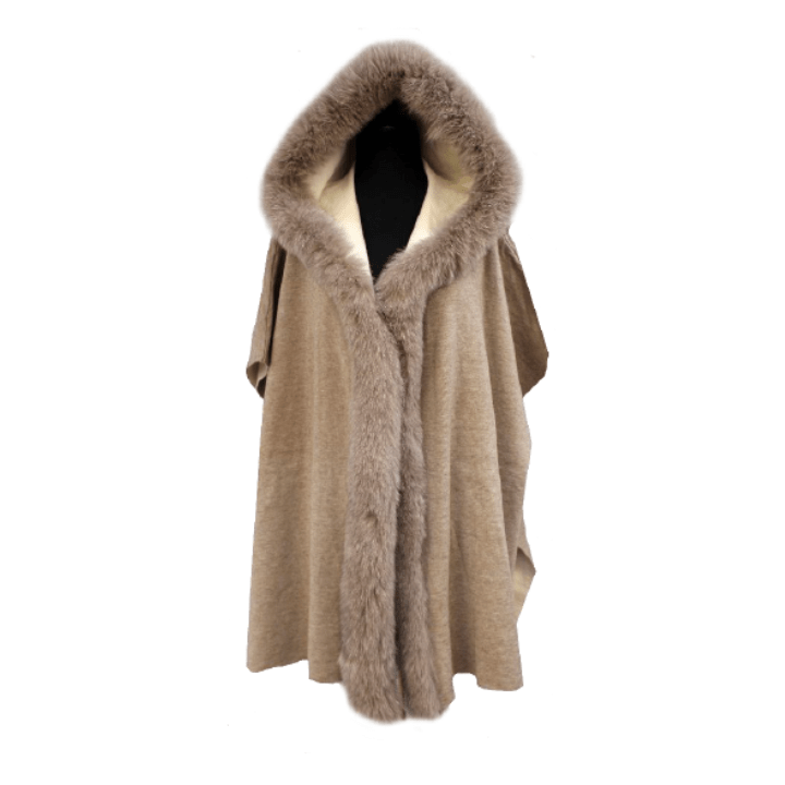 Fox Fur Trim Cardigan With Hood -  - La Fiorentina BE1815