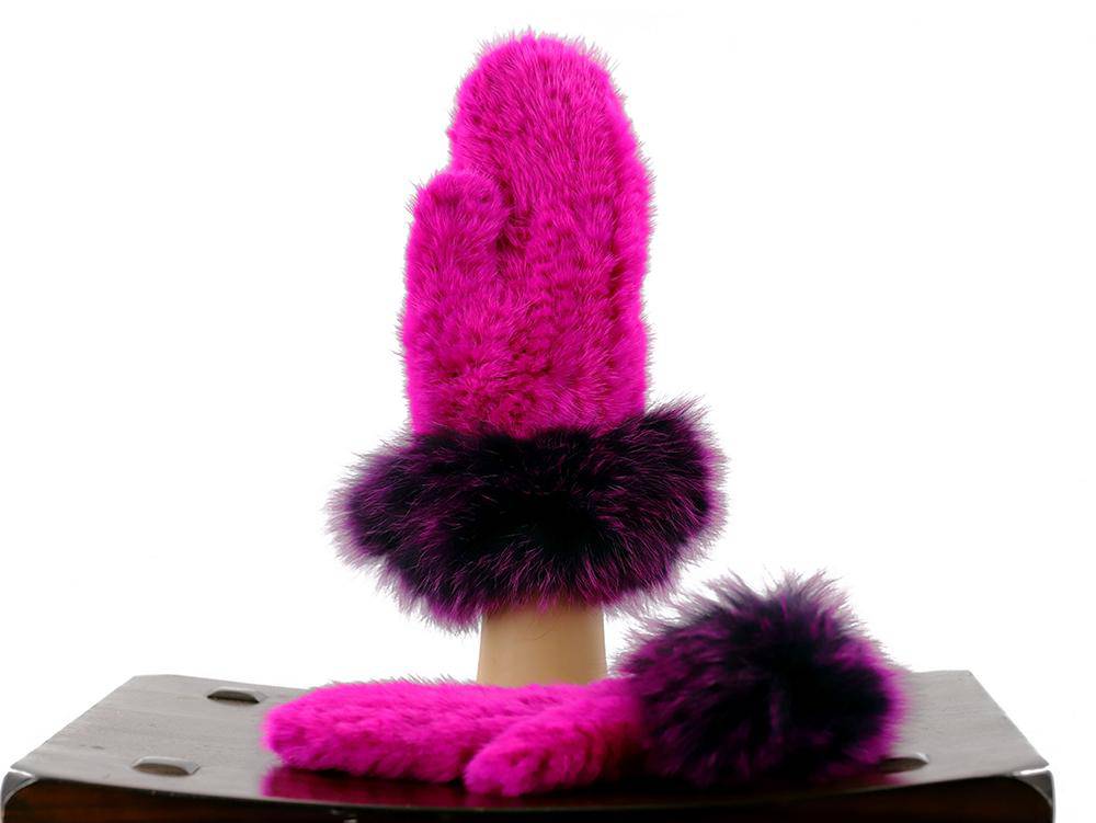 Fox/Mink Mittens - Fur Mittens - La Fiorentina YFH-1715_2