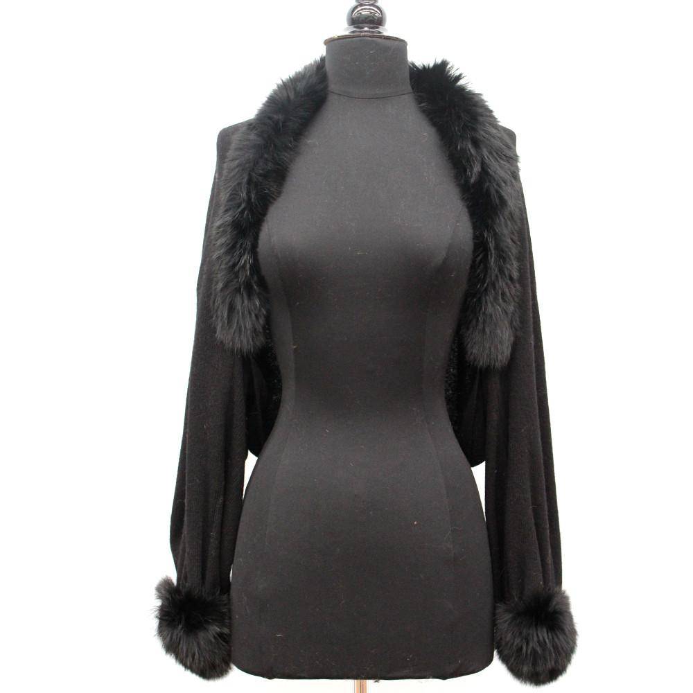 Fox Trimmed Bolero Sweater - Sweater - La Fiorentina CP755